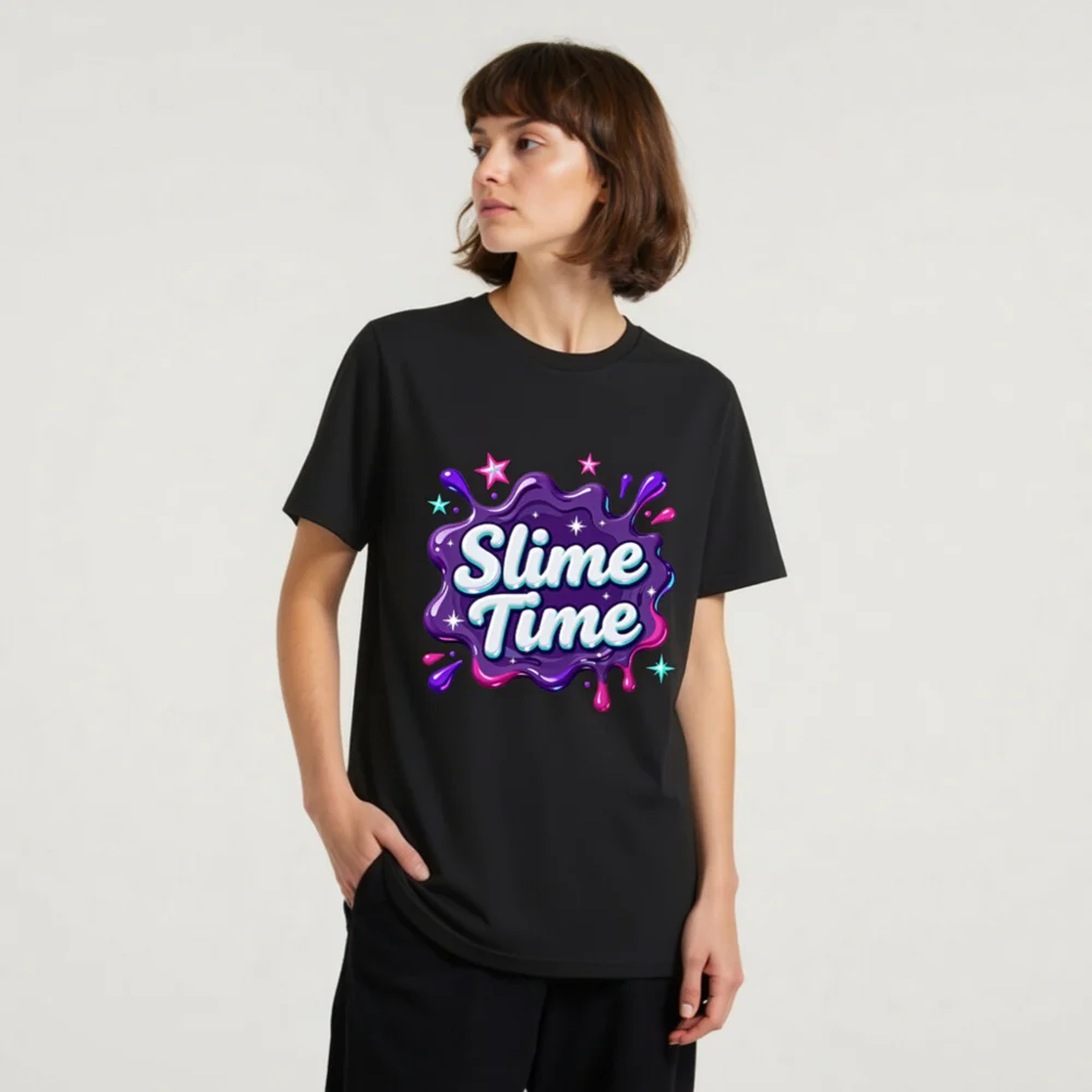 Slime Time Unisex Organic Cotton T-Shirt - Fun Graphic Tee - Image 11