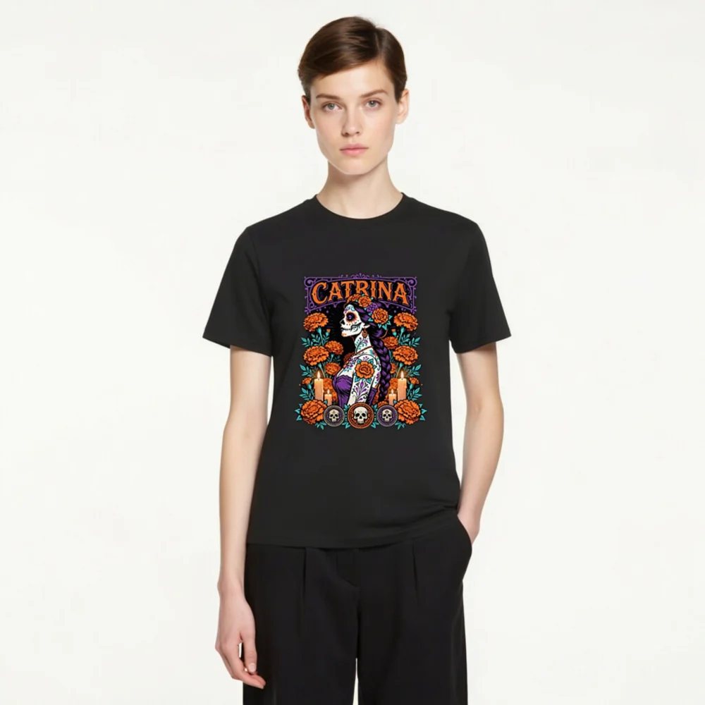 Catrina Day of the Dead T-Shirt – Unisex Organic Cotton Tee - Image 4