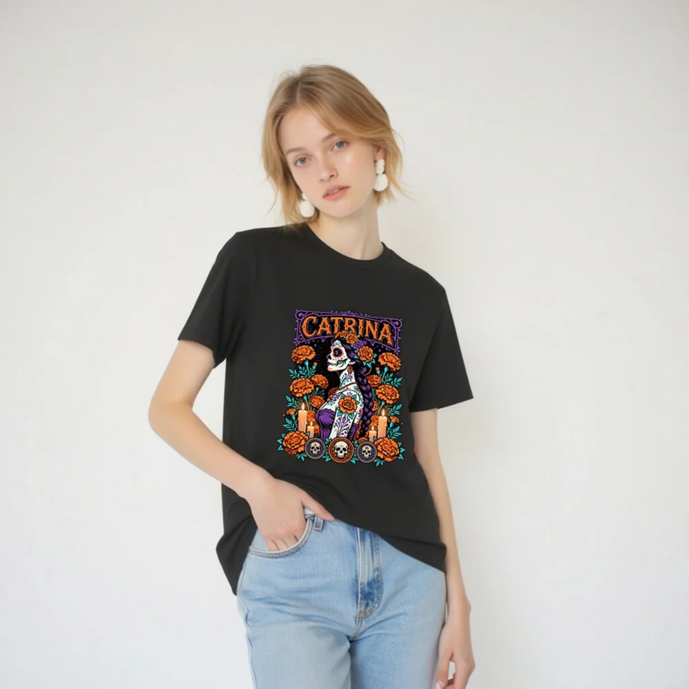 Catrina Day of the Dead T-Shirt – Unisex Organic Cotton Tee - Image 6