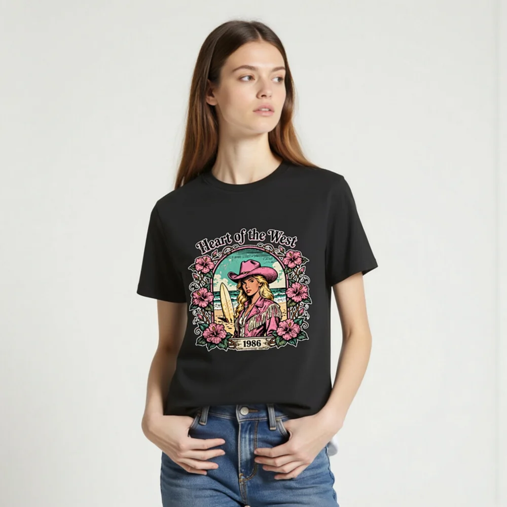 Heart of the West 1986 Graphic T-Shirt - Unisex Organic Cotton - Image 2