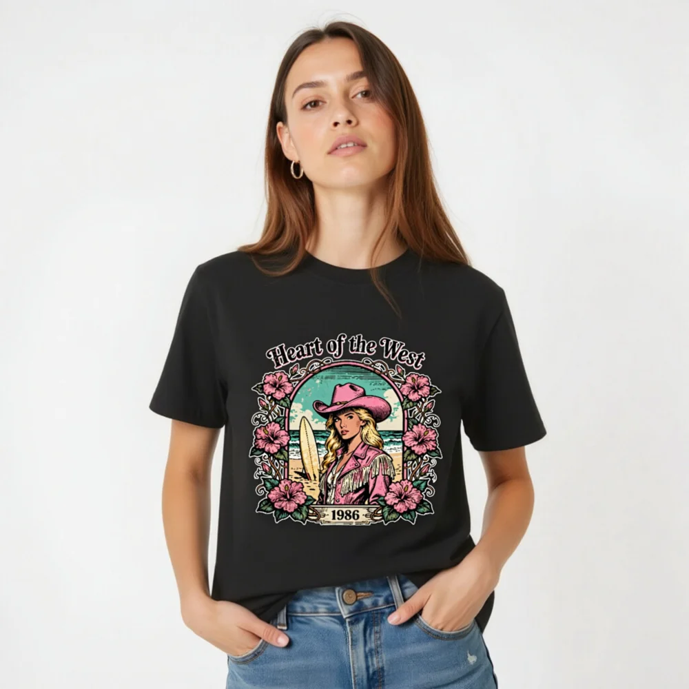 Heart of the West 1986 Graphic T-Shirt - Unisex Organic Cotton - Image 5