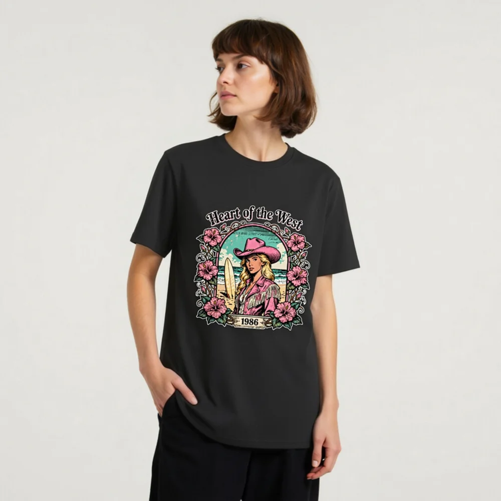 Heart of the West 1986 Graphic T-Shirt - Unisex Organic Cotton - Image 11