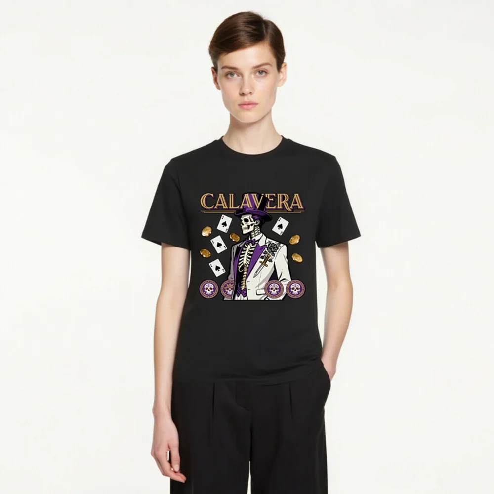 Calavera Skeleton T-Shirt – Unisex Organic Cotton Graphic Tee - Image 4