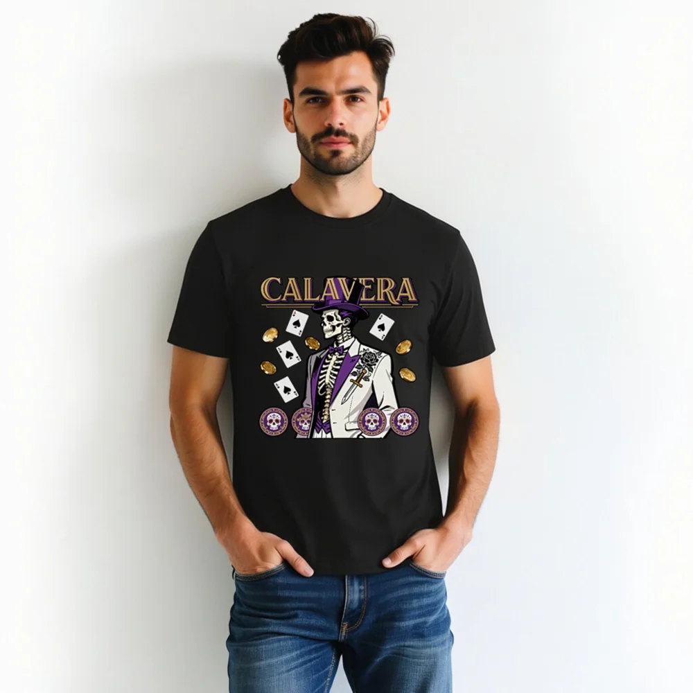 Calavera Skeleton T-Shirt – Unisex Organic Cotton Graphic Tee - Image 7