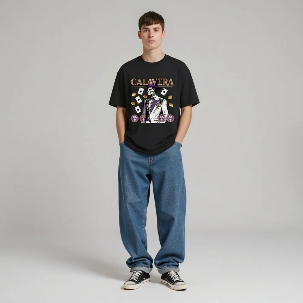 Calavera Skeleton T-Shirt – Unisex Organic Cotton Graphic Tee - Image 9
