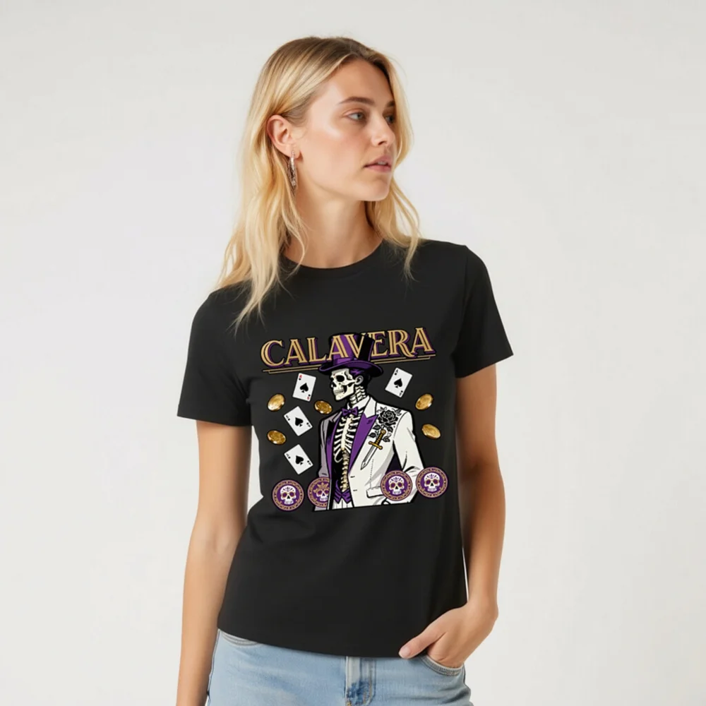 Calavera Skeleton T-Shirt – Unisex Organic Cotton Graphic Tee - Image 10