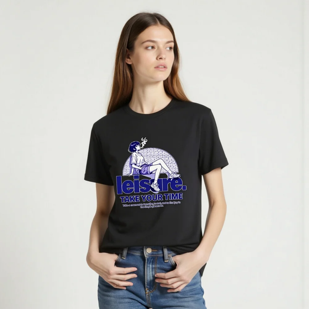 Leisure Take Your Time Unisex T-Shirt – Comfortable Cotton Graphic Tee - Image 2