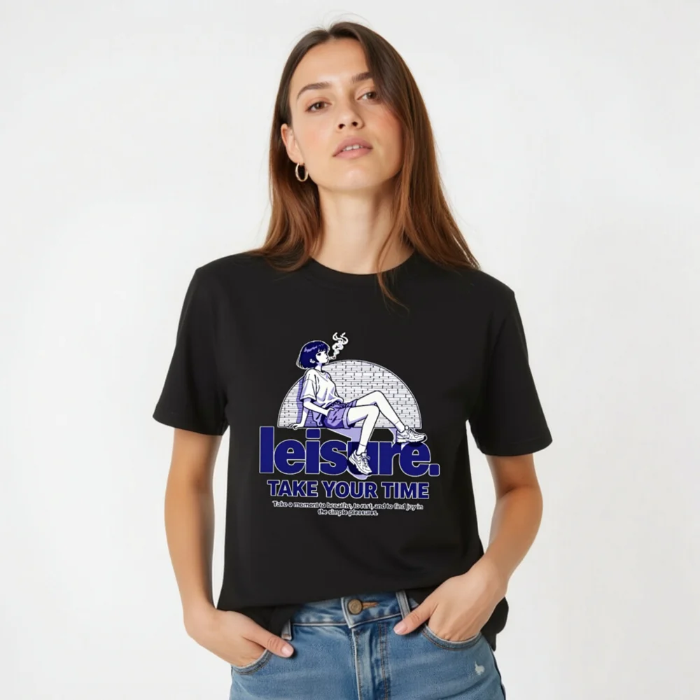 Leisure Take Your Time Unisex T-Shirt – Comfortable Cotton Graphic Tee - Image 4