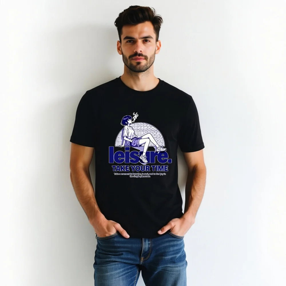 Leisure Take Your Time Unisex T-Shirt – Comfortable Cotton Graphic Tee - Image 5
