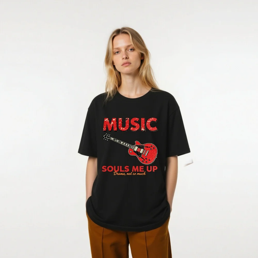Music Souls Me Up T-Shirt – Unisex Graphic Tee with Electric Guitar Design - Image 9