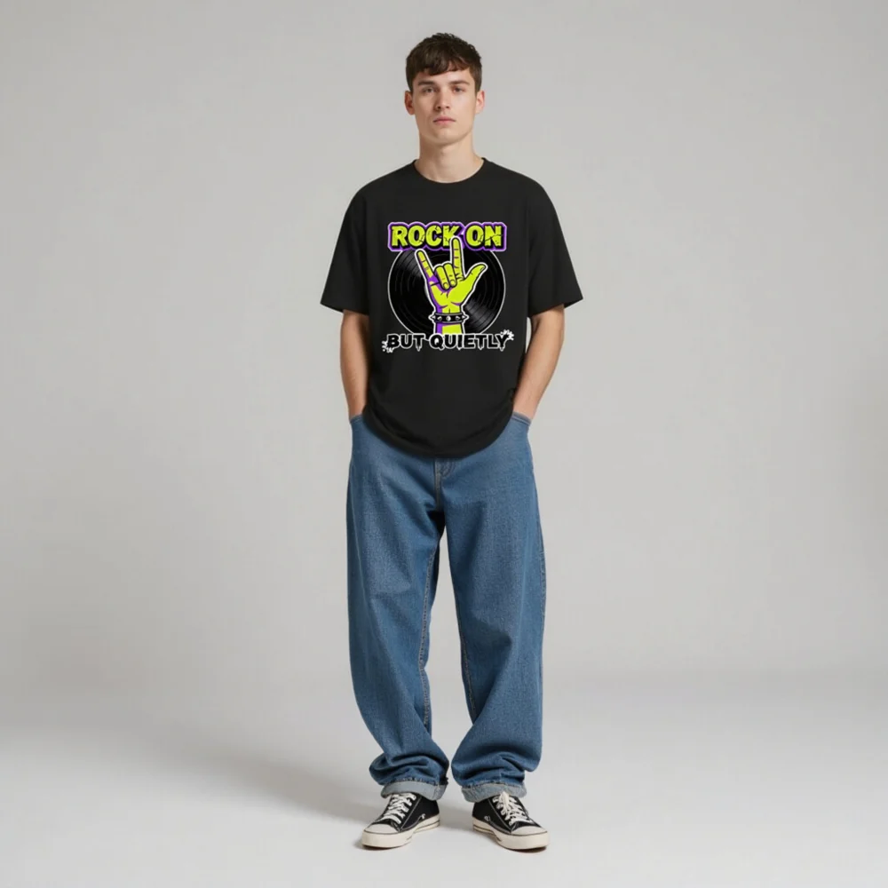 Rock On But Quietly T-Shirt – Unisex Graphic Tee for Music Lovers - Image 7