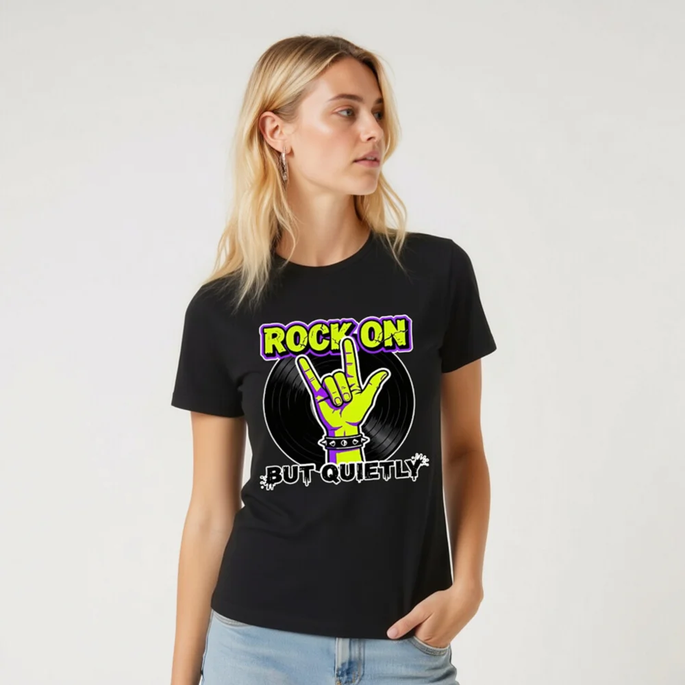 Rock On But Quietly T-Shirt – Unisex Graphic Tee for Music Lovers - Image 8