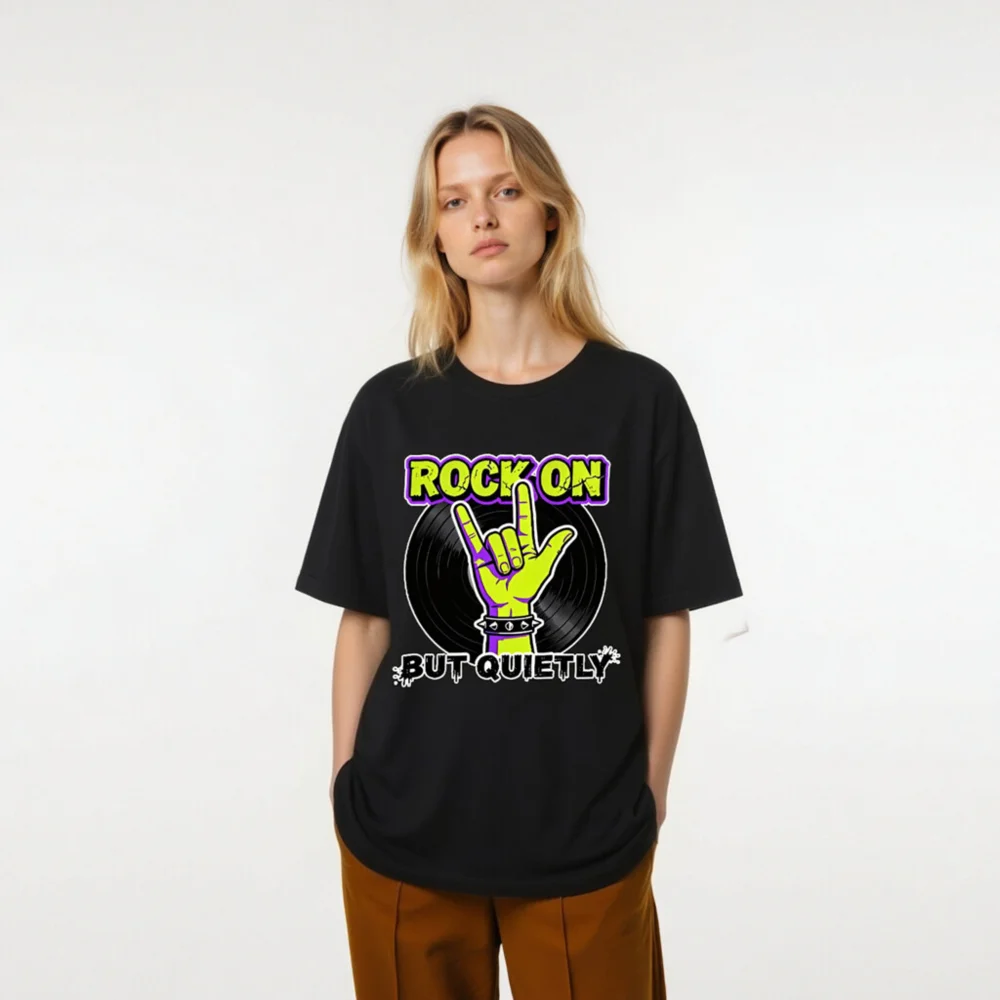 Rock On But Quietly T-Shirt – Unisex Graphic Tee for Music Lovers - Image 9