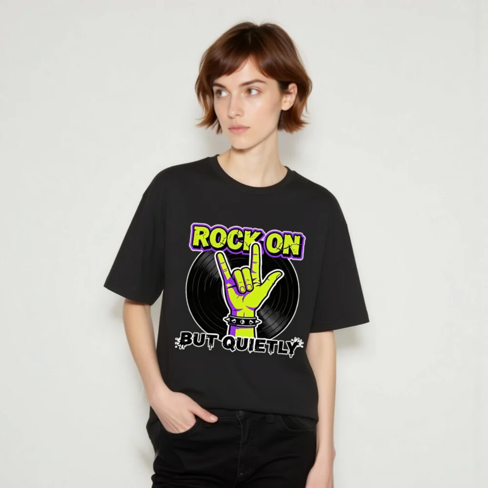 Rock On But Quietly T-Shirt – Unisex Graphic Tee for Music Lovers - Image 10
