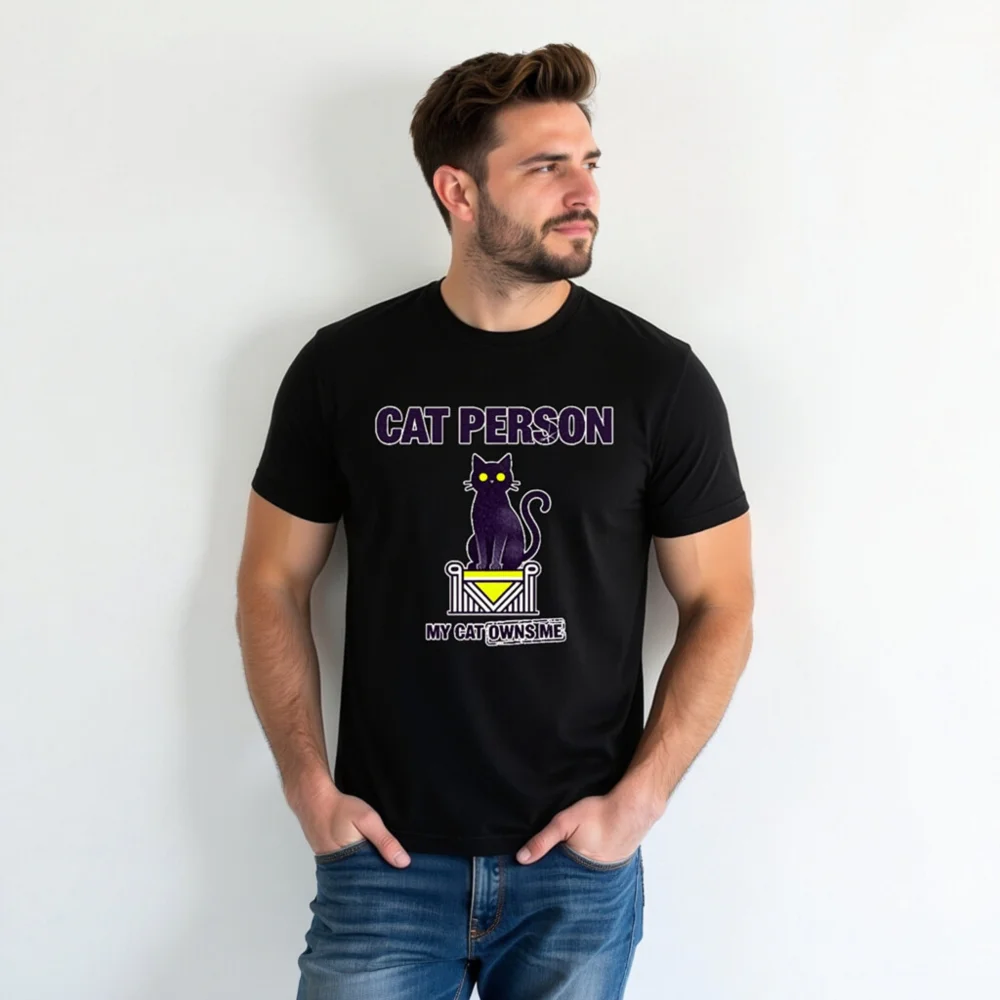 Cat Person T-Shirt – Unisex Staple Tee for Cat Lovers - Image 6