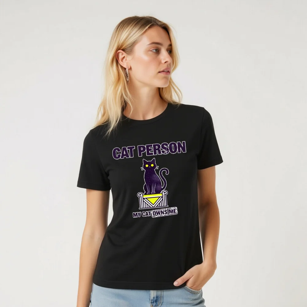 Cat Person T-Shirt – Unisex Staple Tee for Cat Lovers - Image 8