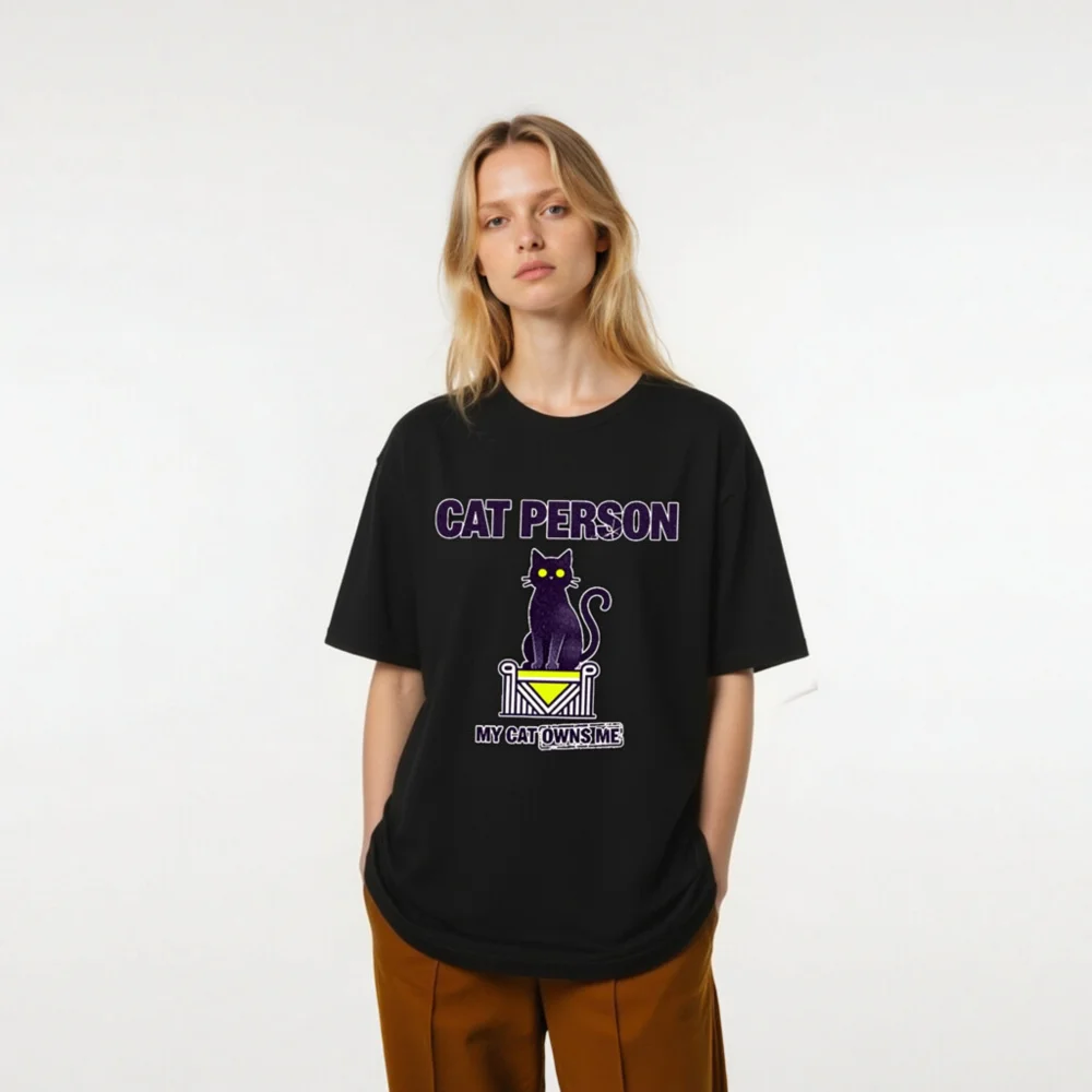 Cat Person T-Shirt – Unisex Staple Tee for Cat Lovers - Image 9