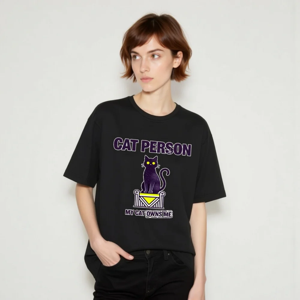 Cat Person T-Shirt – Unisex Staple Tee for Cat Lovers - Image 10