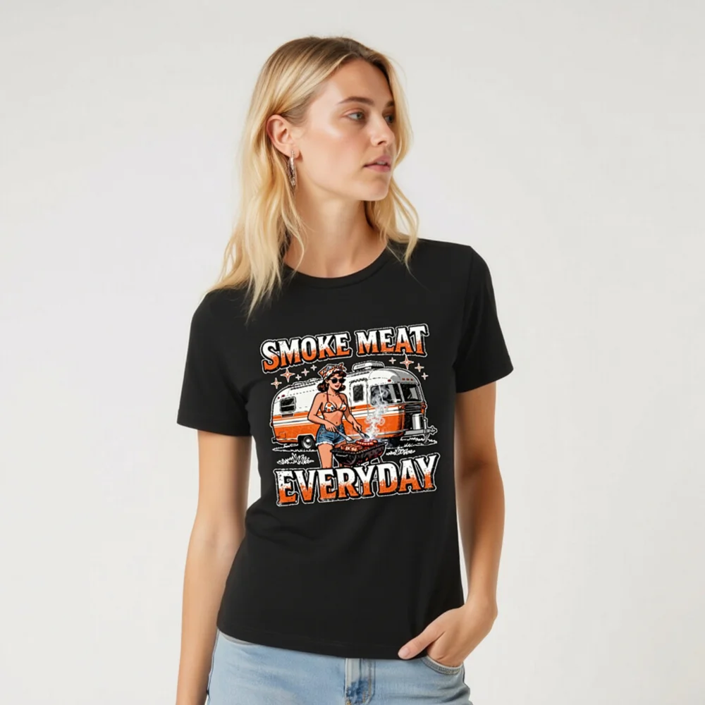 Smoke Meat Everyday T-Shirt – Unisex Vintage BBQ Graphic Tee - Image 8