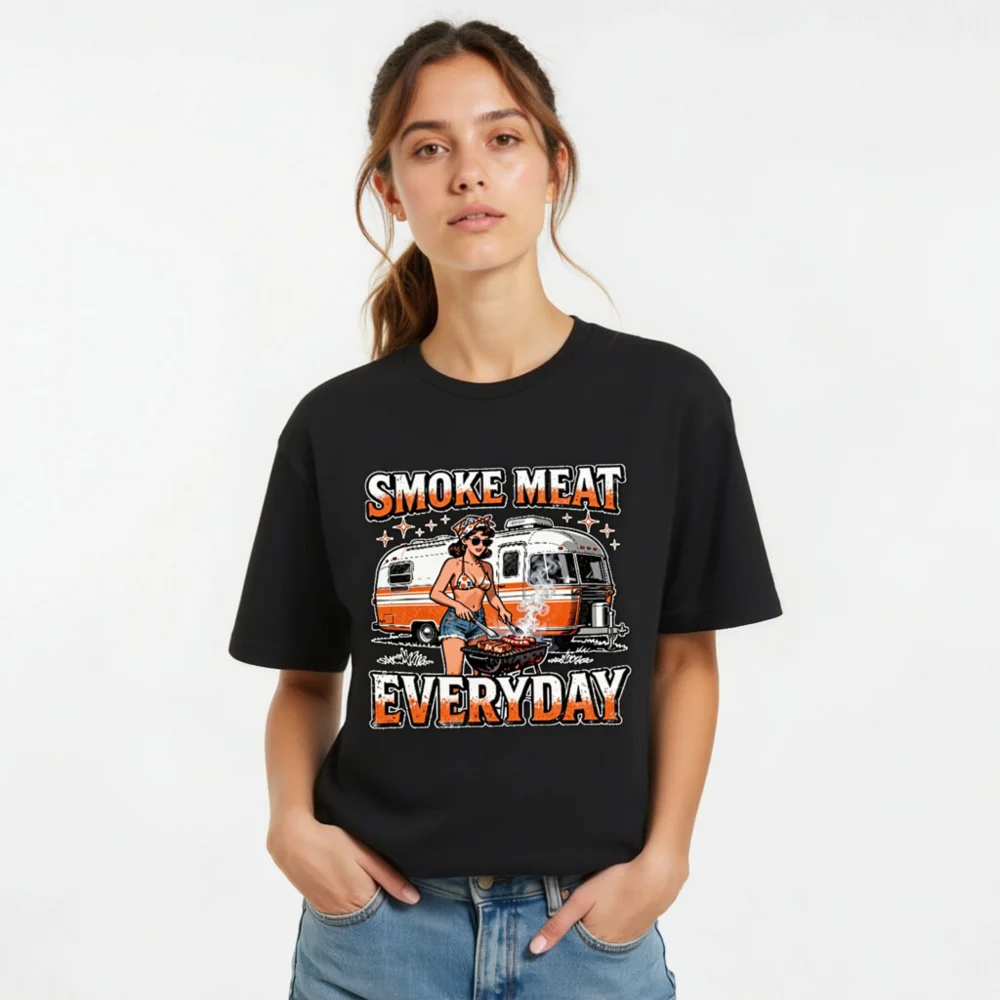 Smoke Meat Everyday T-Shirt – Unisex Vintage BBQ Graphic Tee - Image 11