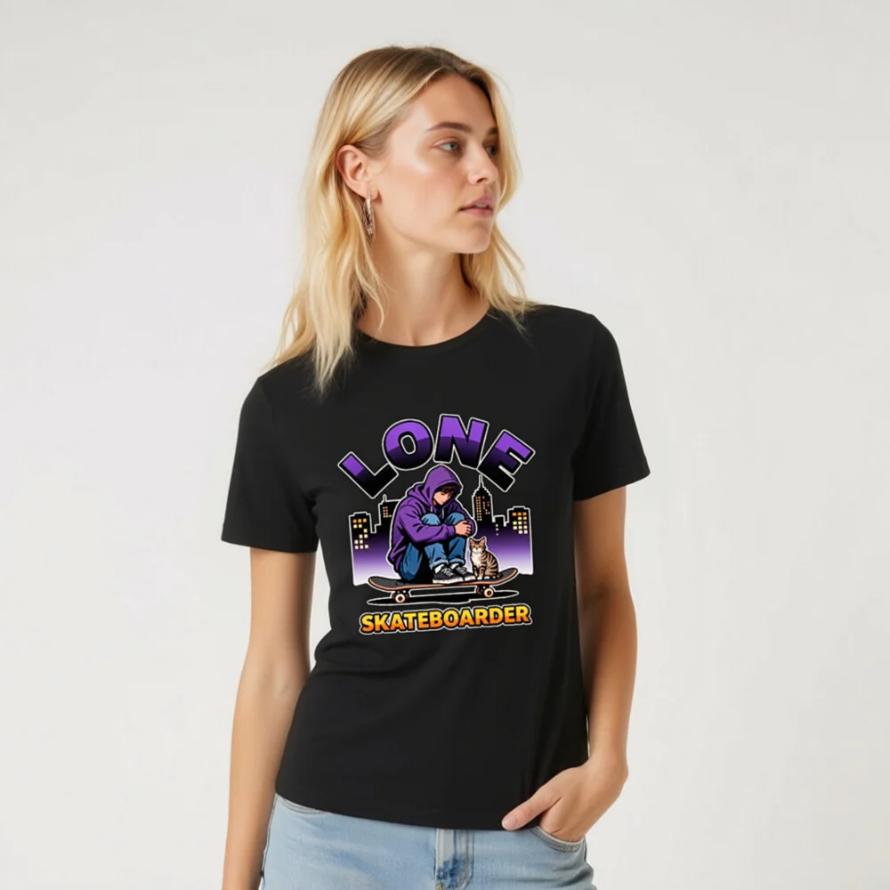 Lone Skateboarder Unisex Graphic T-Shirt - Streetwear Tee - Image 8