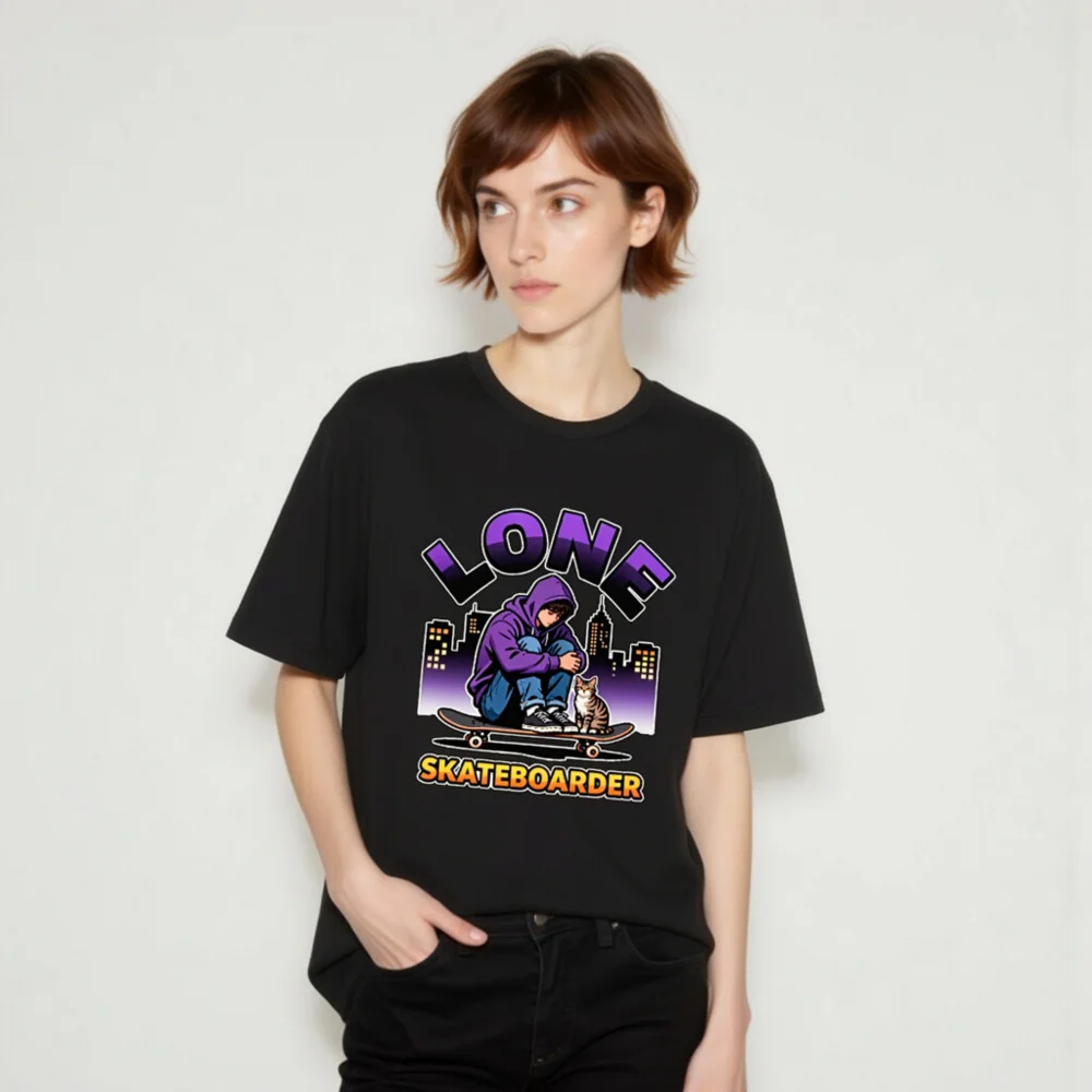 Lone Skateboarder Unisex Graphic T-Shirt - Streetwear Tee - Image 10