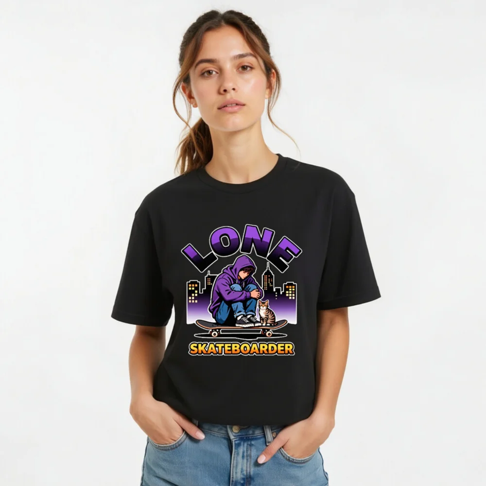Lone Skateboarder Unisex Graphic T-Shirt - Streetwear Tee - Image 11