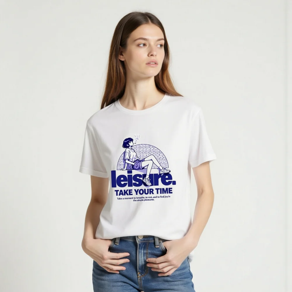 Leisure Take Your Time Unisex T-Shirt – Comfortable Cotton Graphic Tee - Image 2