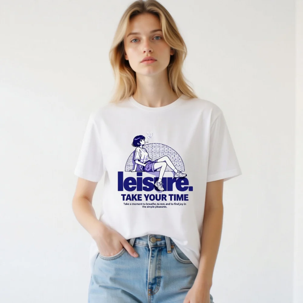 Leisure Take Your Time Unisex T-Shirt – Comfortable Cotton Graphic Tee - Image 3