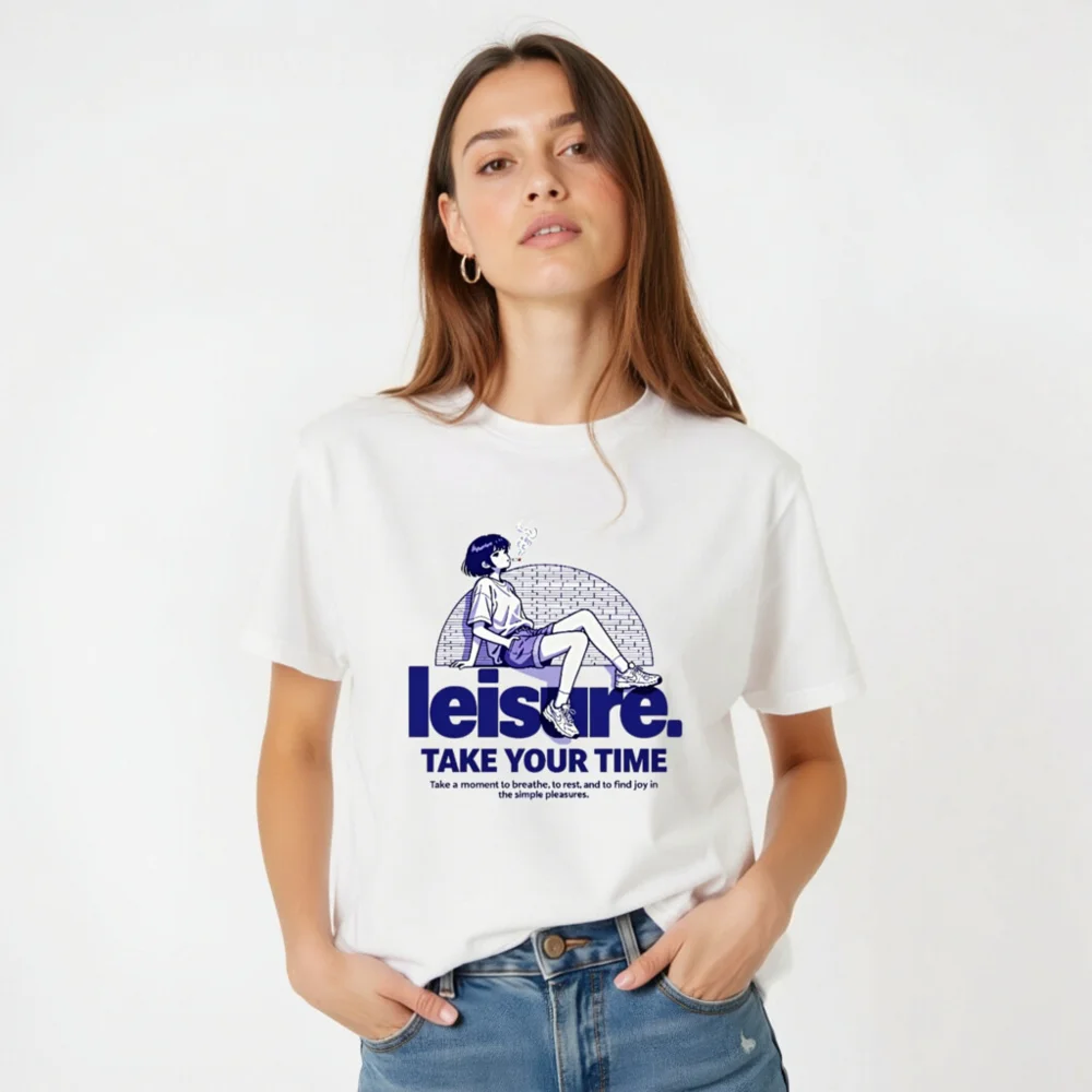 Leisure Take Your Time Unisex T-Shirt – Comfortable Cotton Graphic Tee - Image 5