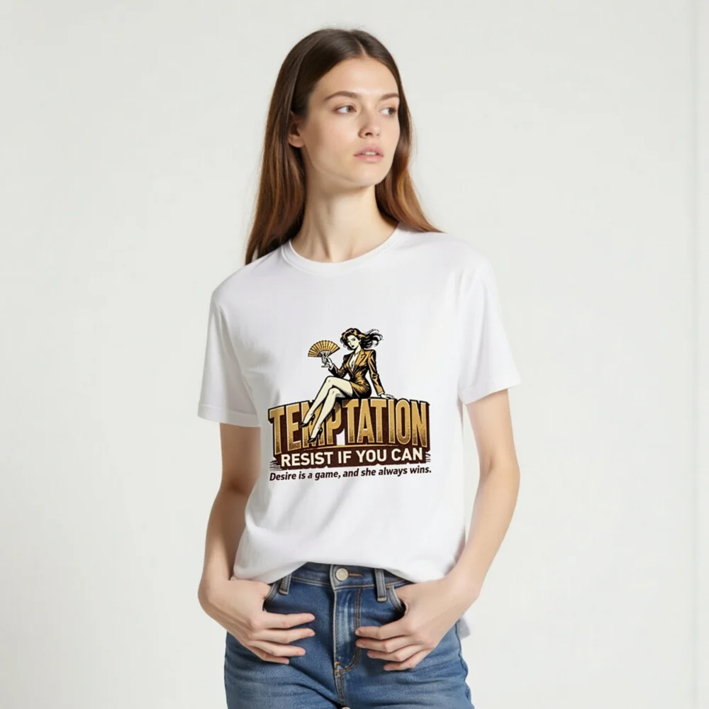 Temptation Resist If You Can Unisex T-Shirt - Vintage Graphic Tee - Image 2