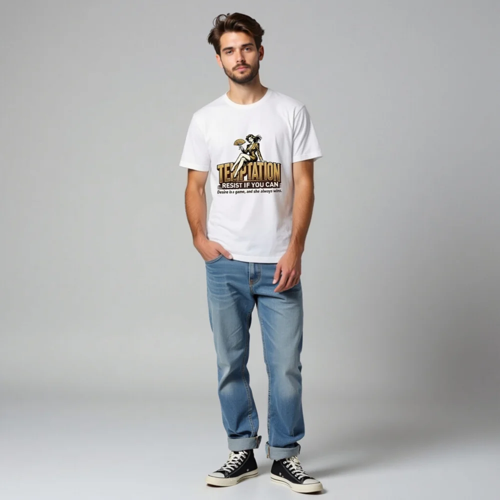 Temptation Resist If You Can Unisex T-Shirt - Vintage Graphic Tee - Image 7