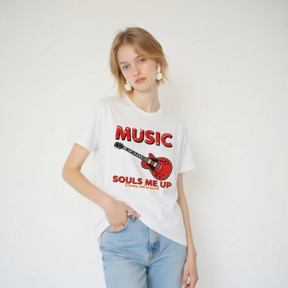 Music Souls Me Up T-Shirt – Unisex Graphic Tee with Electric Guitar Print - Image 6