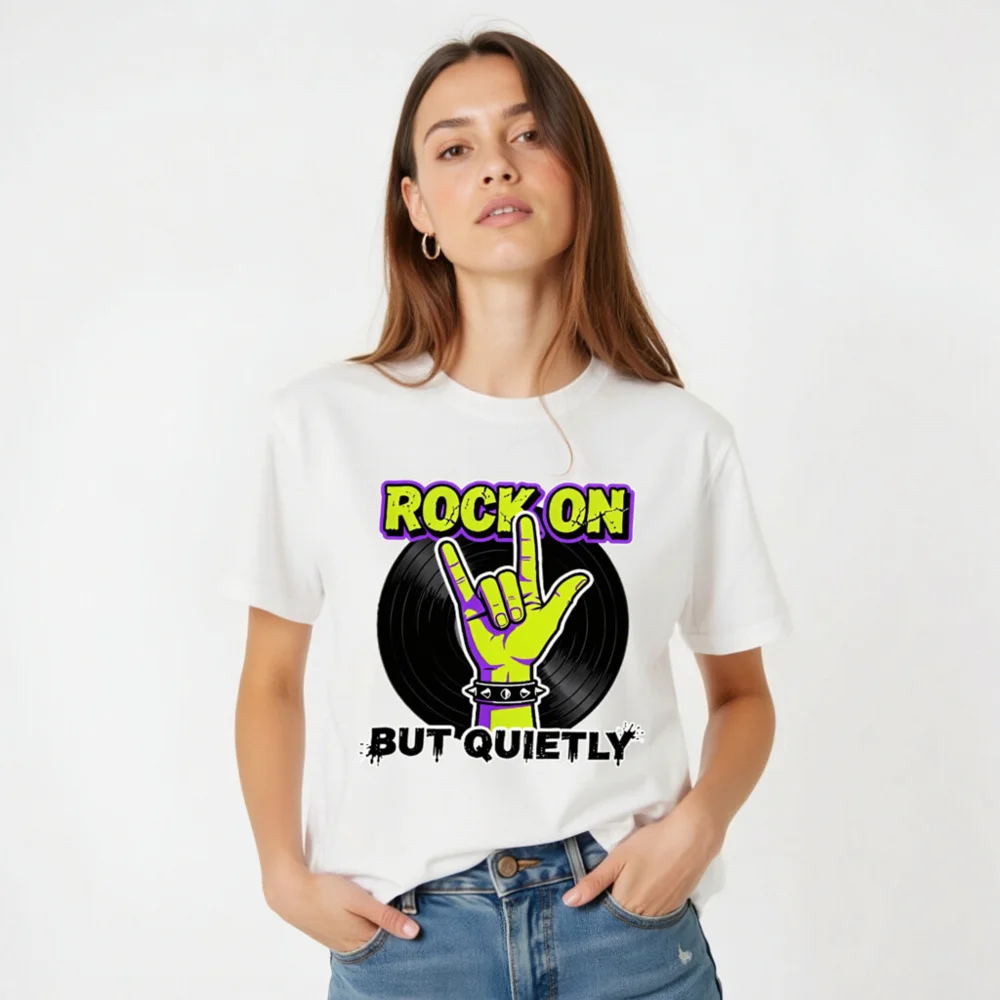 Rock On But Quietly T-Shirt – Unisex Graphic Tee - Image 5