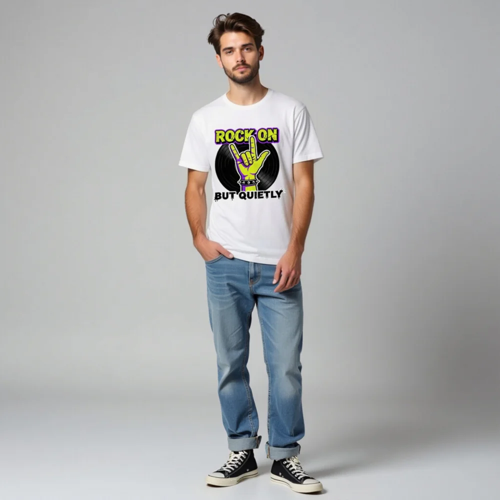 Rock On But Quietly T-Shirt – Unisex Graphic Tee - Image 7