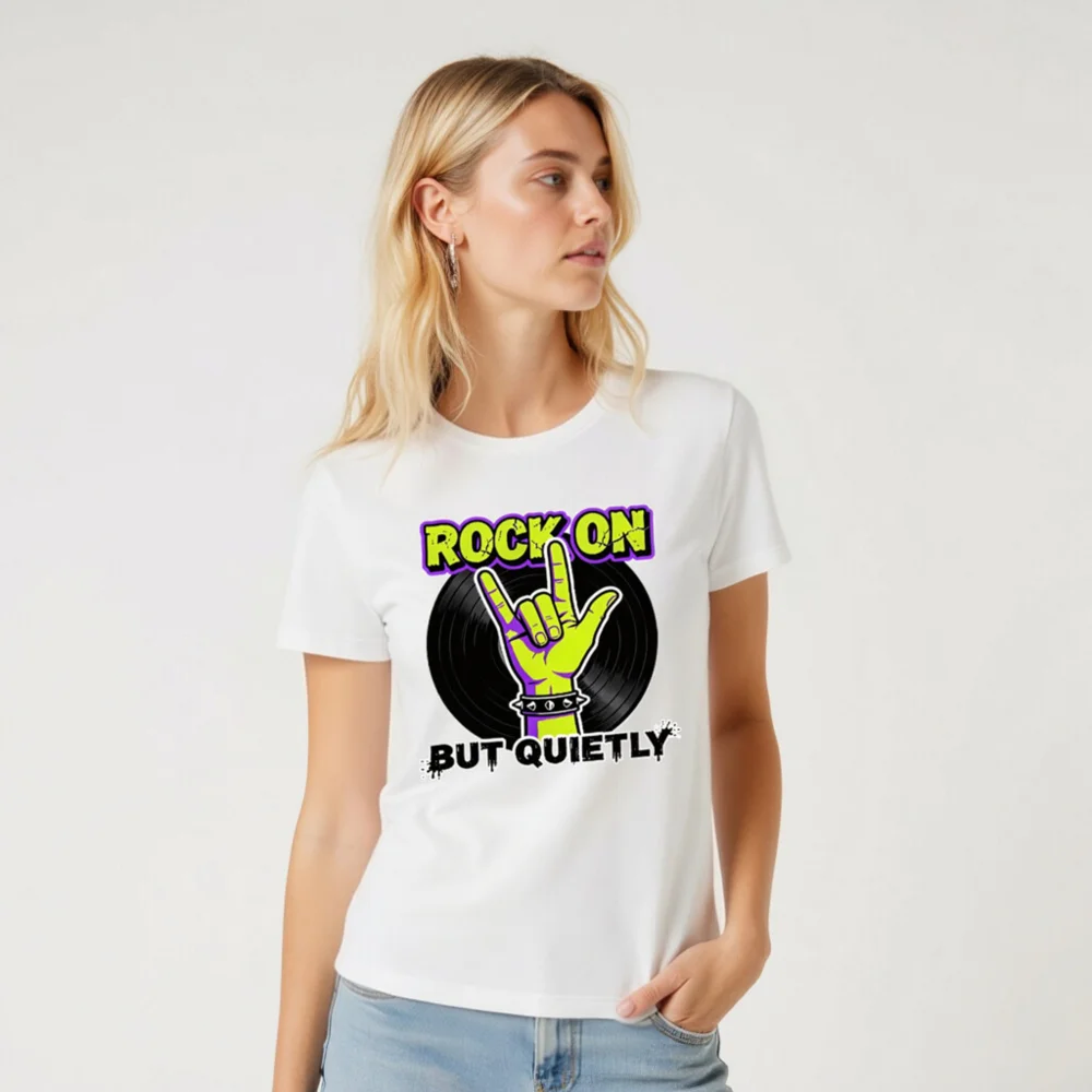 Rock On But Quietly T-Shirt – Unisex Graphic Tee - Image 9