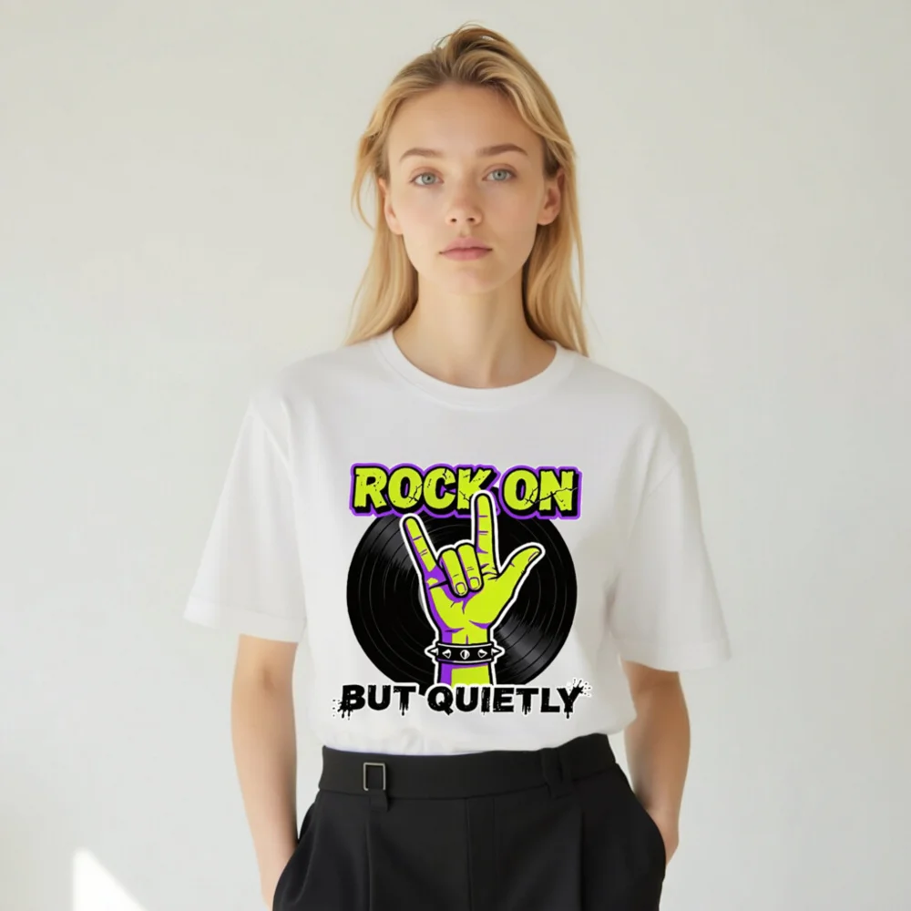 Rock On But Quietly T-Shirt – Unisex Graphic Tee - Image 10