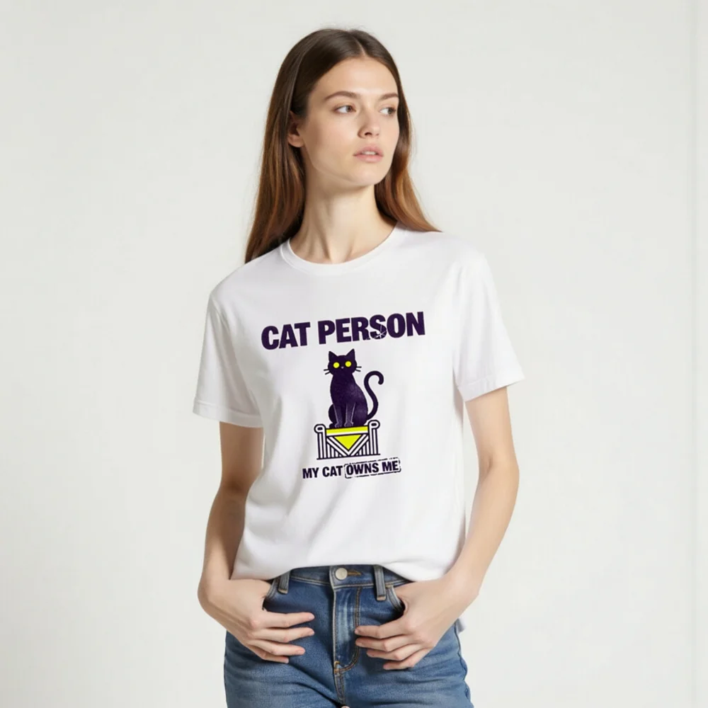 Cat Person T-Shirt – Unisex Staple Tee for Cat Lovers - Image 2