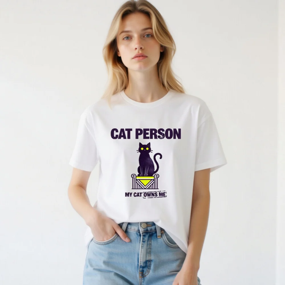Cat Person T-Shirt – Unisex Staple Tee for Cat Lovers - Image 3