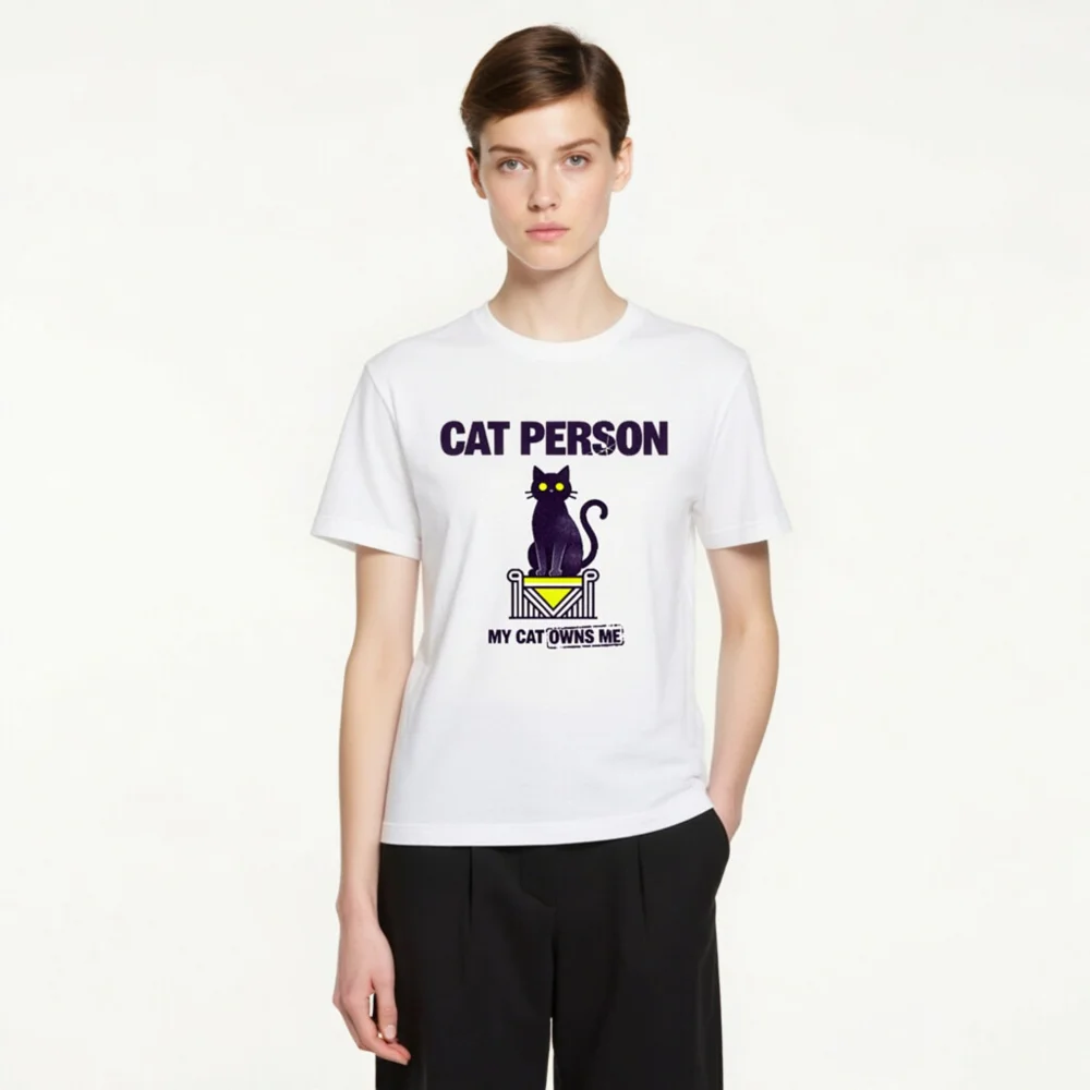 Cat Person T-Shirt – Unisex Staple Tee for Cat Lovers - Image 4