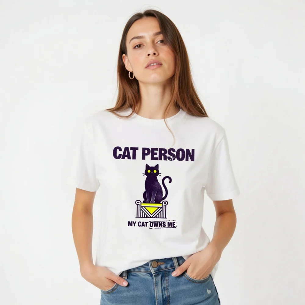 Cat Person T-Shirt – Unisex Staple Tee for Cat Lovers - Image 5