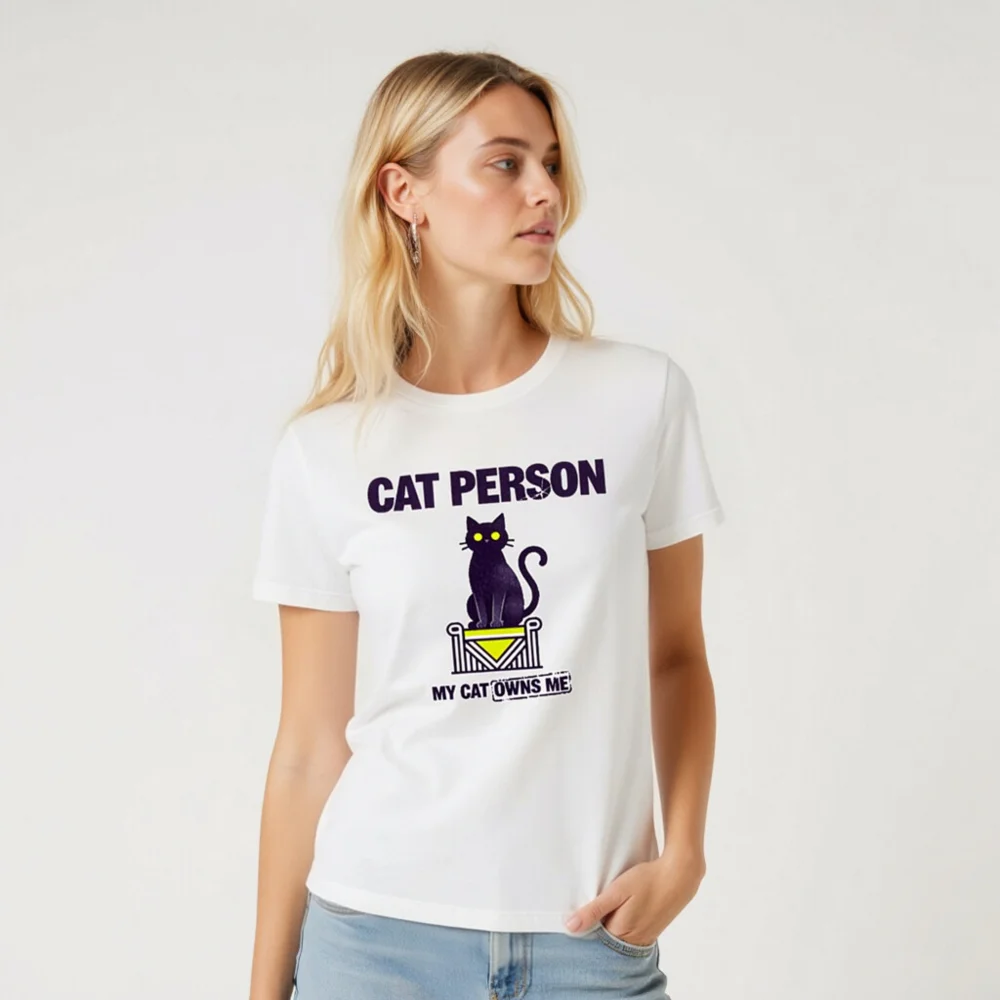 Cat Person T-Shirt – Unisex Staple Tee for Cat Lovers - Image 9