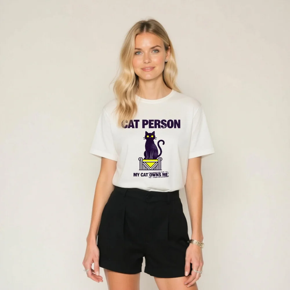 Cat Person T-Shirt – Unisex Staple Tee for Cat Lovers - Image 11