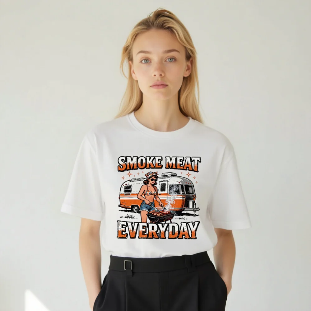 Smoke Meat Everyday T-Shirt – Unisex Vintage BBQ Graphic Tee - Image 10