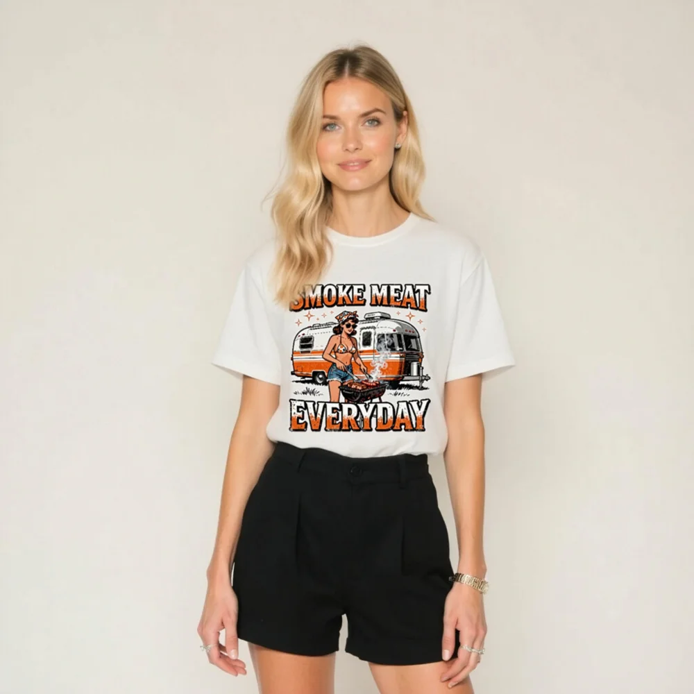 Smoke Meat Everyday T-Shirt – Unisex Vintage BBQ Graphic Tee - Image 11
