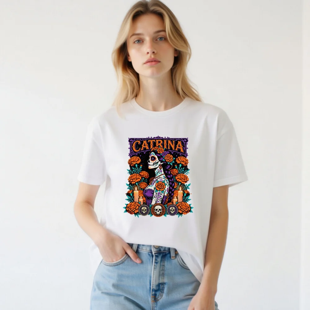 Catrina Day of the Dead T-Shirt Unisex Graphic Tee - Image 3