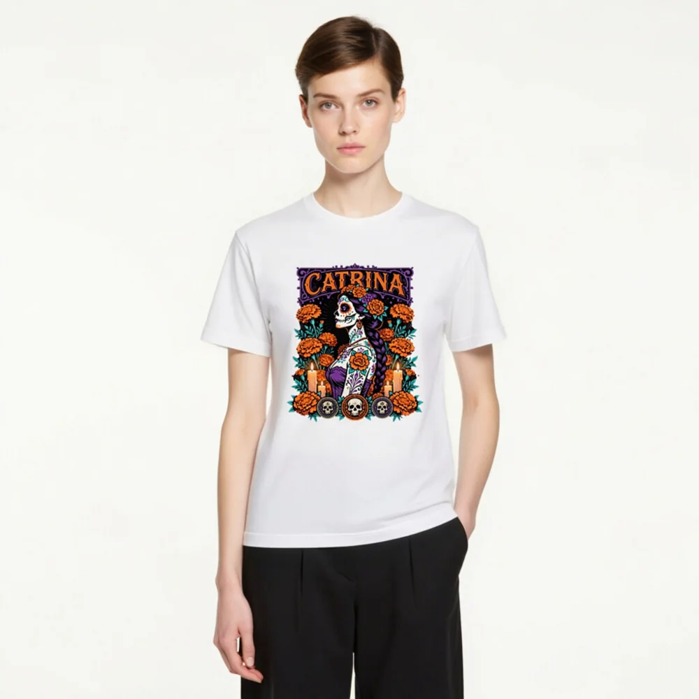 Catrina Day of the Dead T-Shirt Unisex Graphic Tee - Image 4