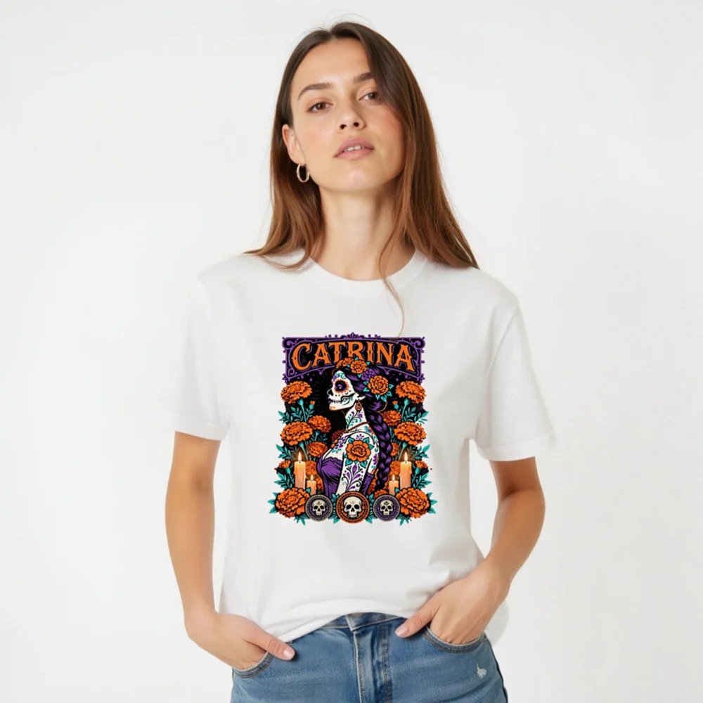 Catrina Day of the Dead T-Shirt Unisex Graphic Tee - Image 5