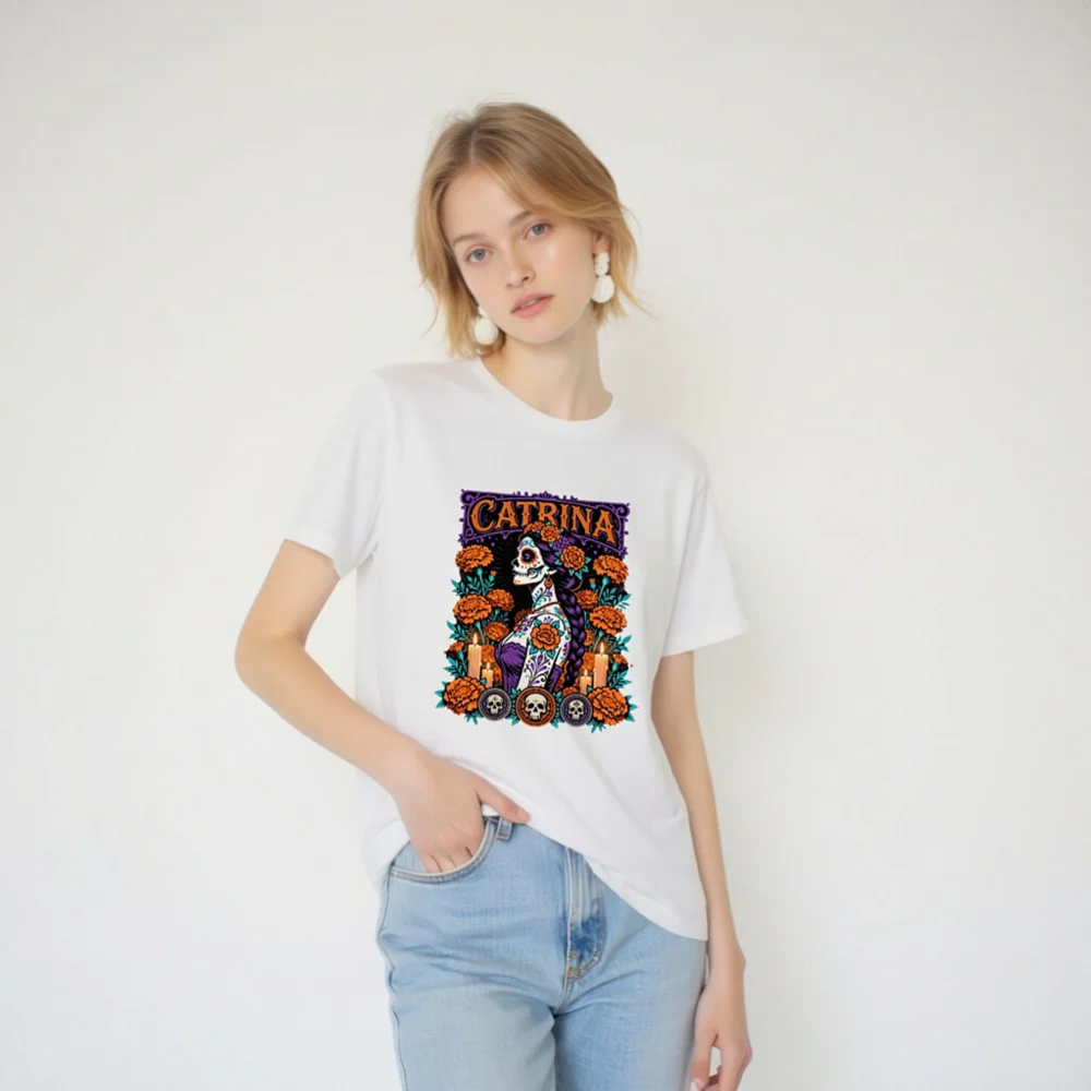 Catrina Day of the Dead T-Shirt Unisex Graphic Tee - Image 6