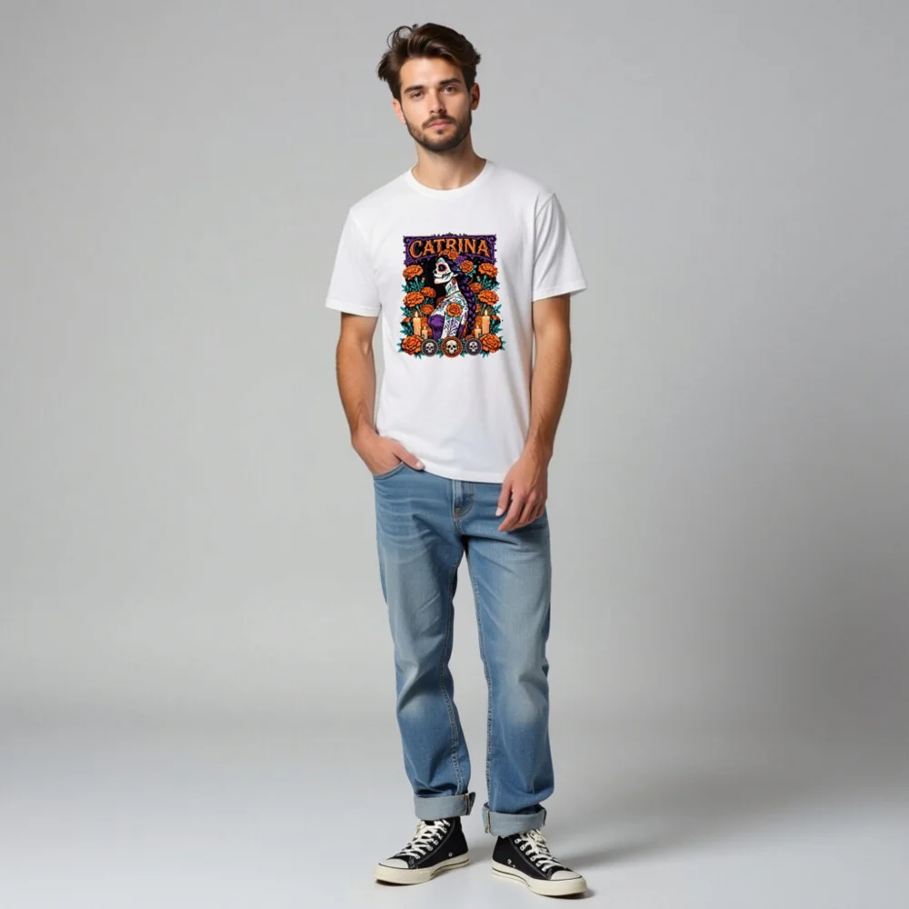 Catrina Day of the Dead T-Shirt Unisex Graphic Tee - Image 7